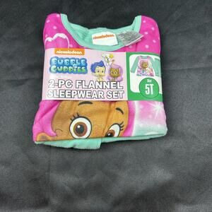 Nickelodeon girls Bubble Guppies long sleve green pajamas